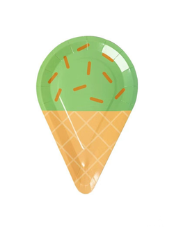 Тарелки мороженое, 10шт, зеленый