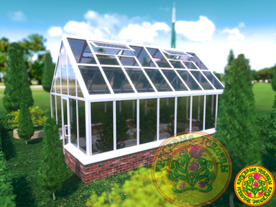 украшение на кровлю Теплица из алюминия и стекла УЭЛЬС подчеркивающие стиль английских теплиц