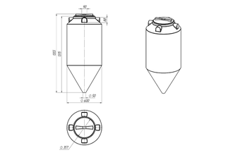 Емкость конусная 240 литров