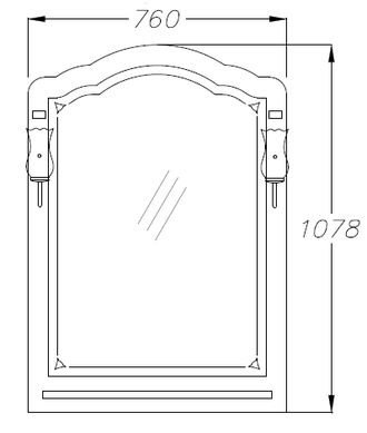 ЗЕРКАЛО СО СВЕТИЛЬНИКАМИ ЛОРЕНЦО 80 ЦВЕТ БЕЛЫЙ