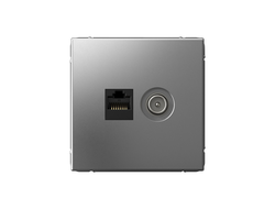 Systeme Electric ArtGallery Сталь Розетка двойная ТВ + компьютерная RJ45, кат. 5Е GAL000989
