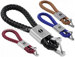 Кожаный плетеный ремешок с логотипом авто, опт ремешок плетеный из кожи с логотипом авто