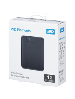 Портативный HDD WD Elements Portable 1Tb 2.5, USB 3.0, WDBMTM0010BBK-EEUE