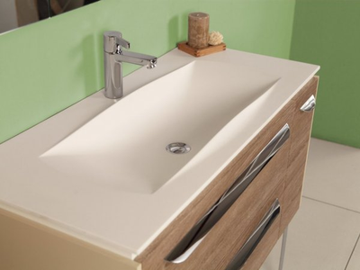 АКВАТОН. Тумба-умывальник "Блент 2Б 100" крем/дуб европейский 1A165901BLAP0 с раковиной "Блент Д" 1000 белая 1A708531BL010