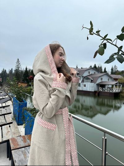 Халат «Легкий пар» из вафельного льна