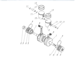 Вал коленчатый, поршни Буран