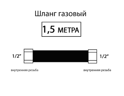 Шланг соединительный для газовых приборов 150 см (Г/Г) 1/2"