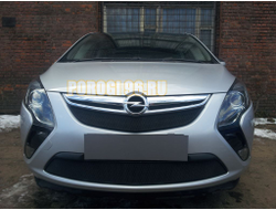 Защита радиатора Opel Zafira Tourer 2012- black верх