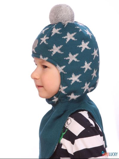 Шапка-шлем 20202-08, цвет сине-морской,серый, р. 48-50