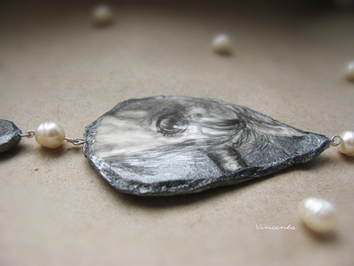 Сказочное колье "Око Единорога" - крупное фэнтези-украшение с элементами викторианского стиля