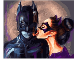 Картина по номерам &quot;Бэтмен и женщина-кошка&quot; (40х50 см)