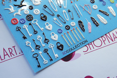 3D Слайдер-дизайн - 1018 - Булавки, пуговицы, броши