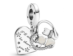Подвеска Пандора влюбленные котики Артикул: 799546C01