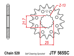 Звезда ведущая JT JTF565.13SC (JTF565-13SC) (F565-13SC)