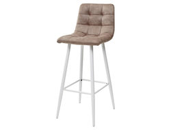 Барный стул SPICE MF-06 теплый серый, ткань микрофибра / белый каркас М-City