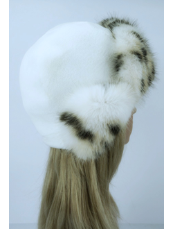 Ушанка "НОН-СТОП" белый + рысь
