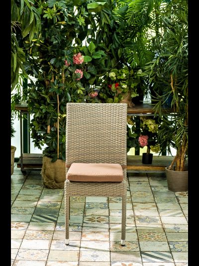 Плетеный стул ROME светло-коричневый без ручек