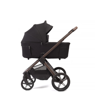 Коляска 3в1 Peppy Soho, Black / Черная, рама Шоколад (Peppy Rise)