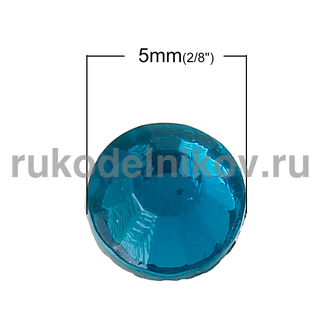 термостразы плоская спинка ss20 (5 мм), цвет-голубое озеро, материал-стекло, 5 гр/уп