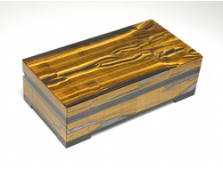 Шкатулка Тигровый глаз с крышкой на шарнирах, ЮАР (115*60*35 мм, 330 г) №26664