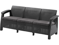 Диван пластиковый Корфу Макс графит