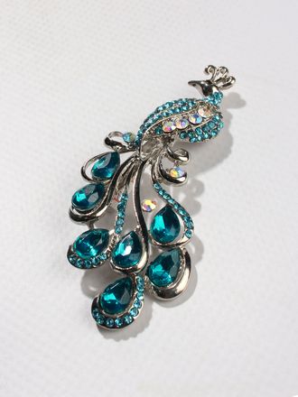 Брошь "Жар-Птица синяя"
