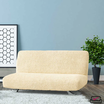 Чехол на 3хм диван без подлокотников, диван-книжку, диван Клик-кляк Микрофибра Ваниль.. РОССИЯ