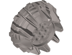 Wheel Hard Plastic with Small Cleats and Flanges, Flat Silver (64712 / 6094081)