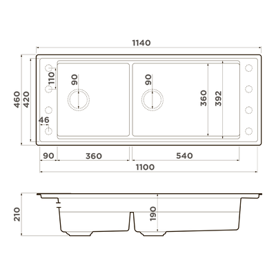 Мойка OMOIKIRI SINTESI Pro 114-2-U/I