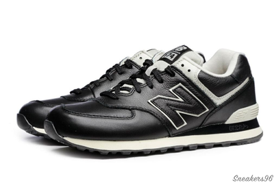 New Balance 574 Leather Black  Мужские (41-45)