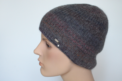 Вязаная шапка женская Vizio Италия 5872 С серо - бордовая