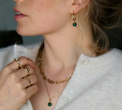 Колье с подвеской из малахита A&C (Норвегия)