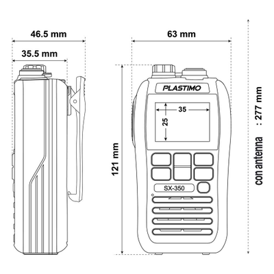 Водонепроницаемая портативная радиостанция УКВ Plastimo 68754 SX-350 IPX7 3Вт