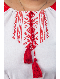 Платье льняное славянское с вышивкой. Русская поликовая рубаха