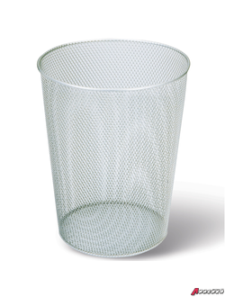 Корзина для бумаг BRAUBERG «Germanium», средняя, металлическая, 9 л, серебристая. 231959