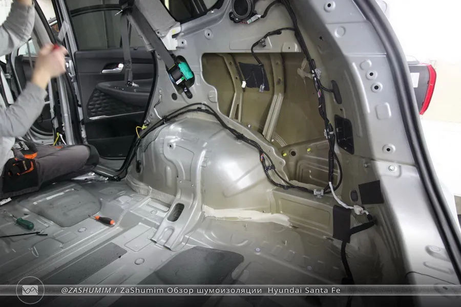 Фото отчет шумоизоляции Hyundai Santa Fe
