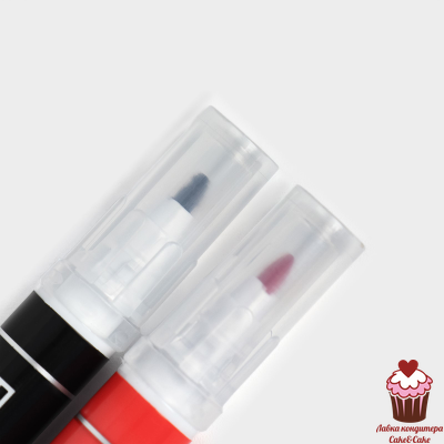 Набор фломастеров пищевых двусторонних 2шт, черный и красный