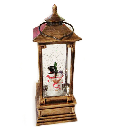 Новогодний  LED фонарь с поддувкой снега и USB кабелем, Н=30см (три вида)