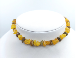 Детские бусы из натурального необработанного янтаря через узелок арт.21