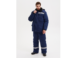 Костюм "Мастер Плюс" утепленный т/син. (куртка+п/к), тк. смесовая, с СОП
