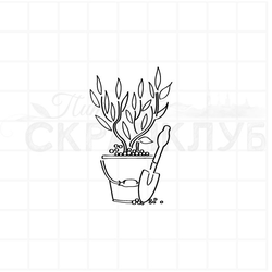 Штамп куст в ведерке для пересадки