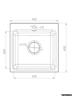 Мойка композитная GRANFEST SMART GF-SM 430 (432*432) бежевый белый песочный