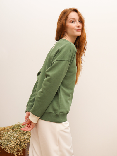 ЖЕНСКИЙ СВИТШОТ "НАСТРОЕНИЕ ОЛИВА"