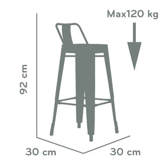 Барный стул N-238 Tolix style BR ЛЮБОЙ ЦВЕТ ПО RAL .Л