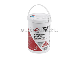 Салфетки влажные со скрабом для стойких загрязнений 90 шт, в ведре ARNEZI R8100010