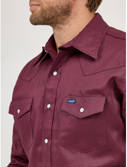 Рубашка Wrangler® Cowboy Cut® Work Shirt Firm Finish