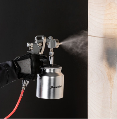 Краскораспылитель пневматический Matrix с нижним бачком V=0,75 л, сопла диаметром 1.2, 1.5 и 1.8 мм