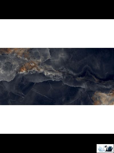 Керамогранит Ocean Ceramic Interstellar black 80 х 160 см полированный черный