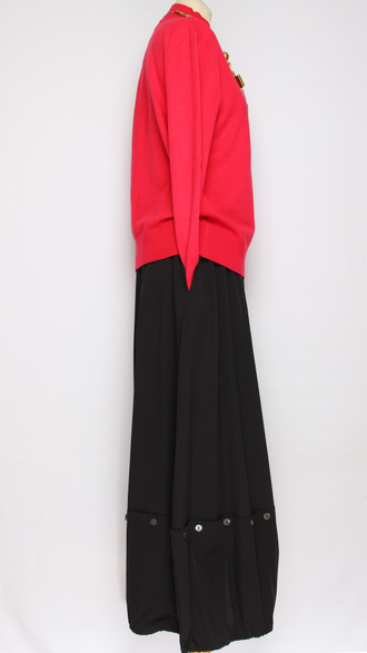 Брюки-юбка  "Широкие с клепками" черные до р.54