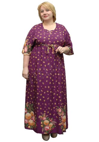 Легкое платье из тонкого хлопка Арт. 2165 (Цвет фиолетовый) Размеры 58-84